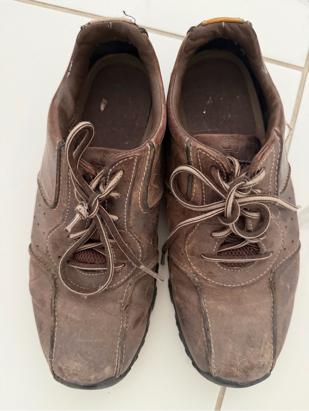 Timberland Brown Leather Lace-Up Sneakers
